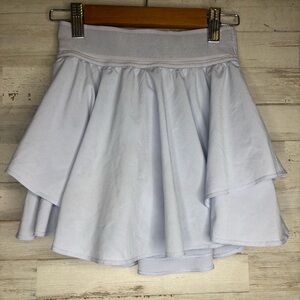 Lululemon Court Rival HR High Rise Pastel Blue Elastic Waist Pull On Skirt Sz 0